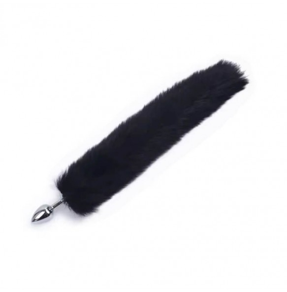 Fox Tail Metal Anal Plug (Black)